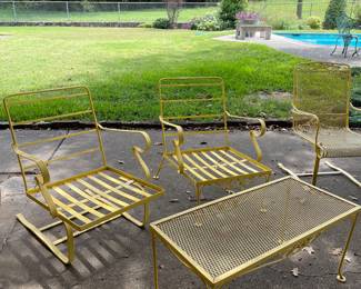 Mid-Century patio chairs and coffee table