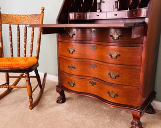 Antique Mahogany Secretary Library Writing Desk