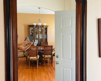 Partially Ebonized Oak Louis Phillipe Baroque Large Mirror, Circa 1920s