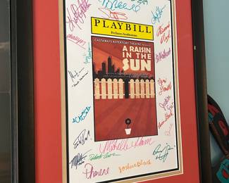 Framed, signed Playbill for A Raisin in the Sun