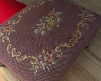 Embroidered foot stool