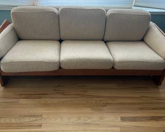 MCM style teak frame couch