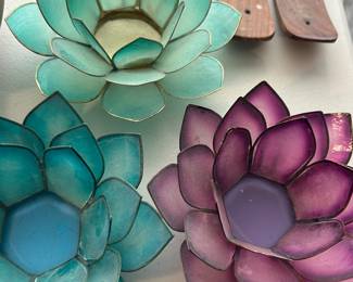 Capiz flower candle holders