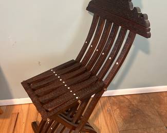 Unique Mother of pear inlay folding chair