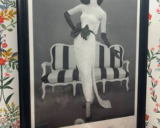 Large 3x4 framed print ‘Model in John Cavanagh's Strapless Evening Gown, Spring 1957’ by John French