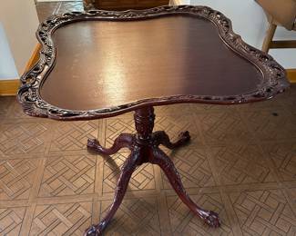 Antique wood tea table