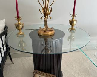 Side table with glass top