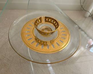 Culver serving plate and bowl