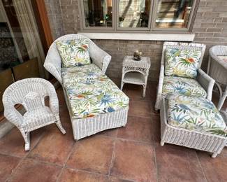 White wicker furniture.....