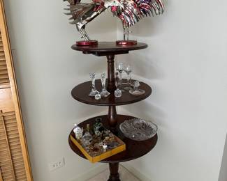 Top tier of the three tiered table is a double drop leaf!!