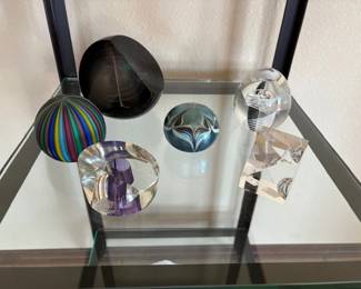 Paperweight collection - Stuart Abelman, Orient & Flume, Steuben, Murano