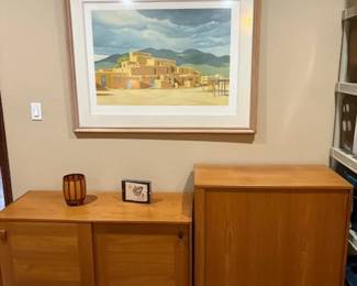 Domino Mobler MCM Danish sideboard, 48" x 25" (left) and unmarked MCM cabinet, 36" x 33" (right)