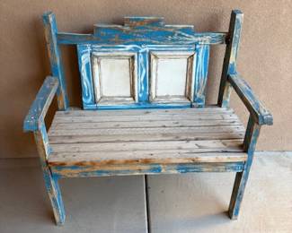 Rustic wood bench
