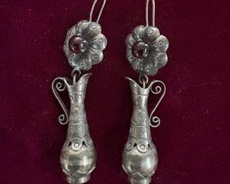 Vintage Federico sterling and garnet earrings