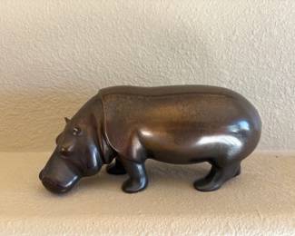 Loet Vanderveen (1921 - 2015) bronze hippo. 9", 60/250