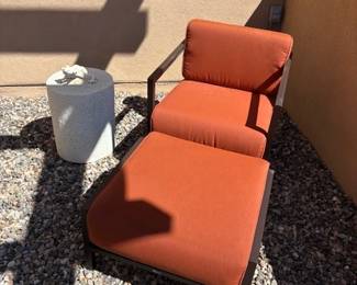 Woodard patio chair and ottoman