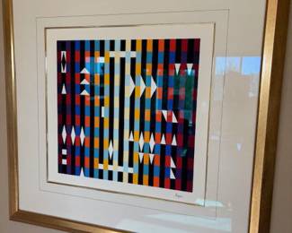 Yaakov Agam (Israeli 1928 - ) serigraph, 86/200, 35" x 35" framed