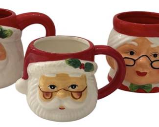 Santa Mrs. Claus Ceramic Mugs