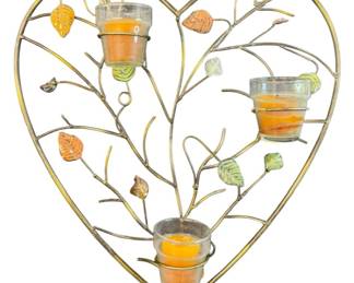 Heart Shaped Wall Decor Candle Holder