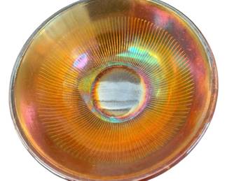 Iridescent Marigold Carnival Glass Bowl
