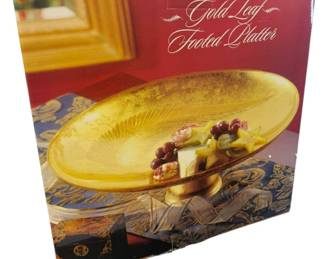Italian Gold Leaf Plated Serving Platter