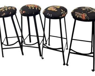 Set of 4 Upholstered Bar Stools