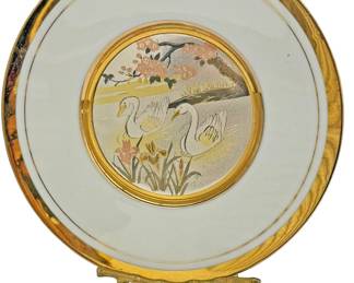 Japanese Swan Plate With Stand