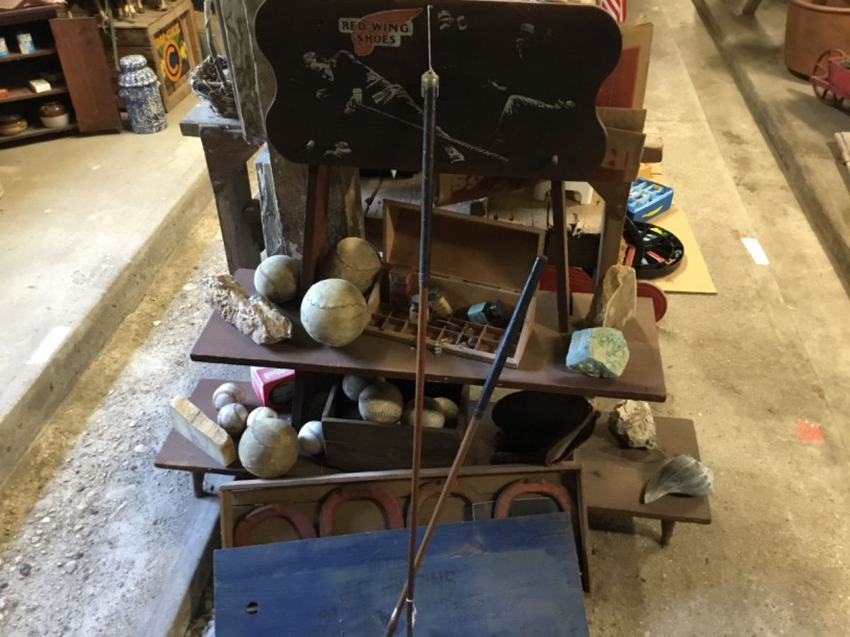 1. Horse shoes, softballs, rocks.