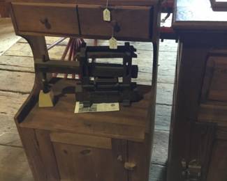 279. very nice smaller cabinet, wooden with drawers and door. 