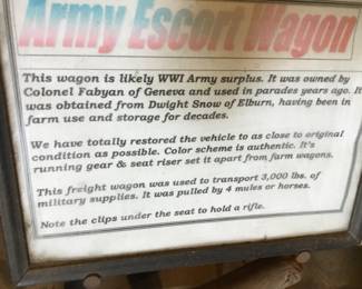 260. information on army escort wagon. 