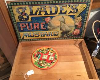 319. Slades pure mustard wooden advertising box. 