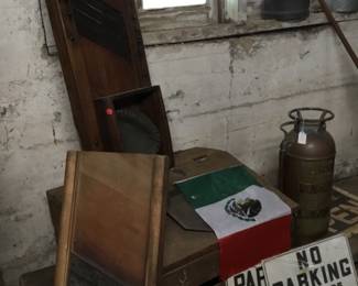 4. Meat slicers, signs, metal cans
