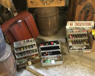 22. Tackle boxes, miniatures.