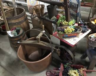 49. wine making equipment, large measure, barrels