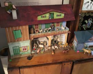 315. miniature barn set with animals 