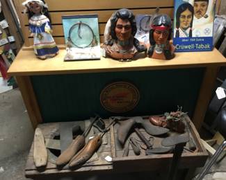 96. shoe fitting tools, Native American decor 