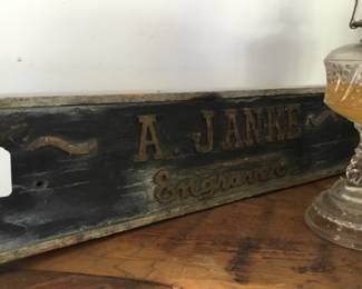 344. wooden advertising sign , A Janke engravers