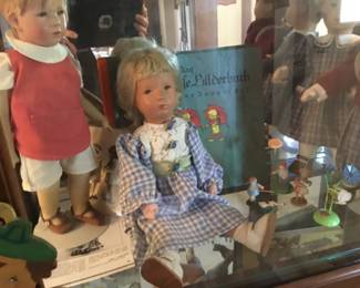 296. antique dolls, books