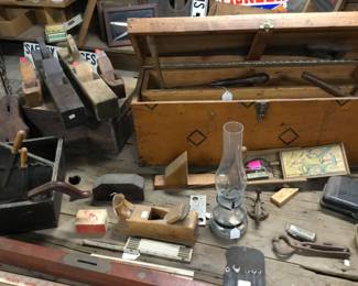 54. hand tools, planes, files, clamps, levels, etc.