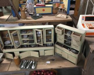 28. Miniature kitchen set, lots of accessories. All,doors and drawers open and close.