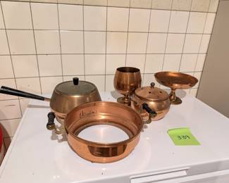 Assorted Vintage Copper Cooking Wares
