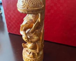 Ganesh figurine in carved wood