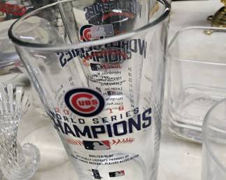 Two world series Cub glasses