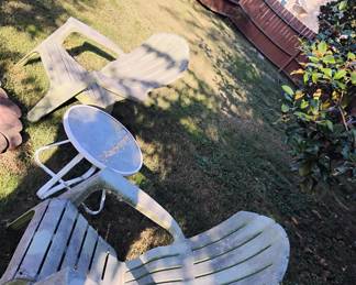 PLASTIC CHAIRS 1/2 off table is solf