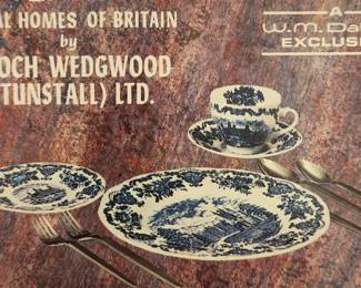 Service for 8 plus all other serving pieces, covered bowls, platters salt& pepper, tea and coffee pots, mugs, extra dessert and cereal bowls, etc....Still in original boxes from early 1970's. Blue & White