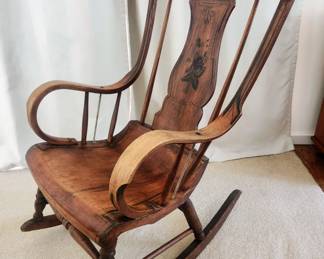 Boston Rocker with original hand paint