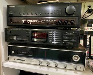 Pioneer SX-303R Tuner Stereo Receiver, Pioneer PD-M500 Multiplayer CD Player, Panasonic FM-AM Multiplex Tuner w/ 8 Track Player