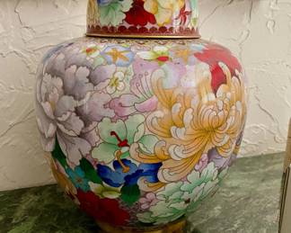 Large Floral Motif Cloisoneé Ginger Jar