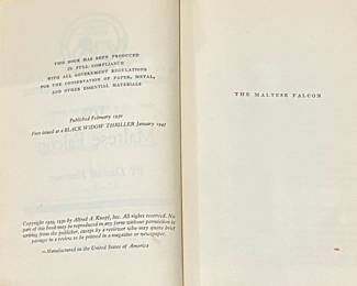First Edition Maltese Falcon Copy