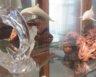 John Perry dolphin sculpture, crystal dolphin